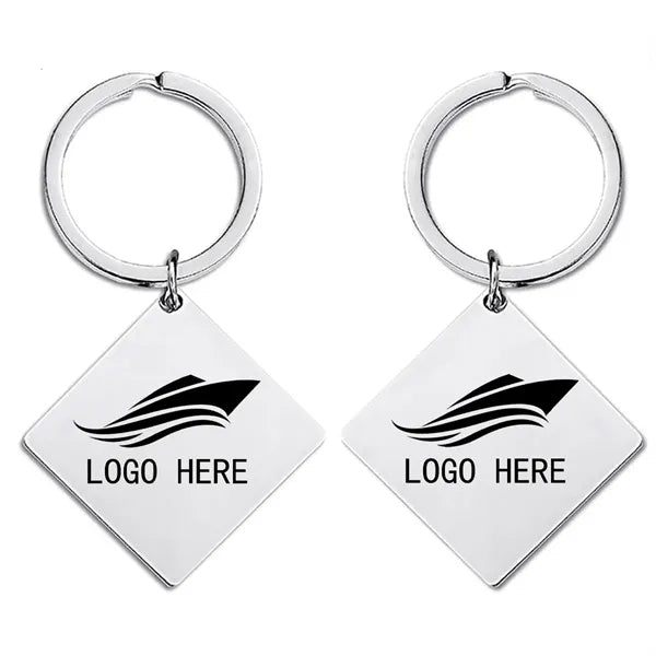 Square Stainless Steel Message Key Tags