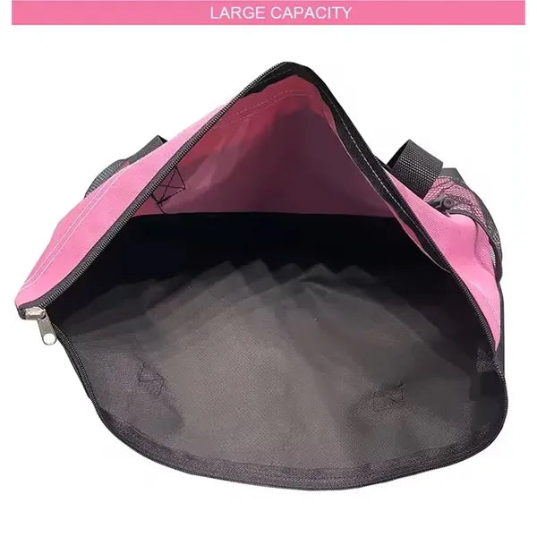Large Capacity Multicolor Shopping Tote Bag With Mesh Pocket