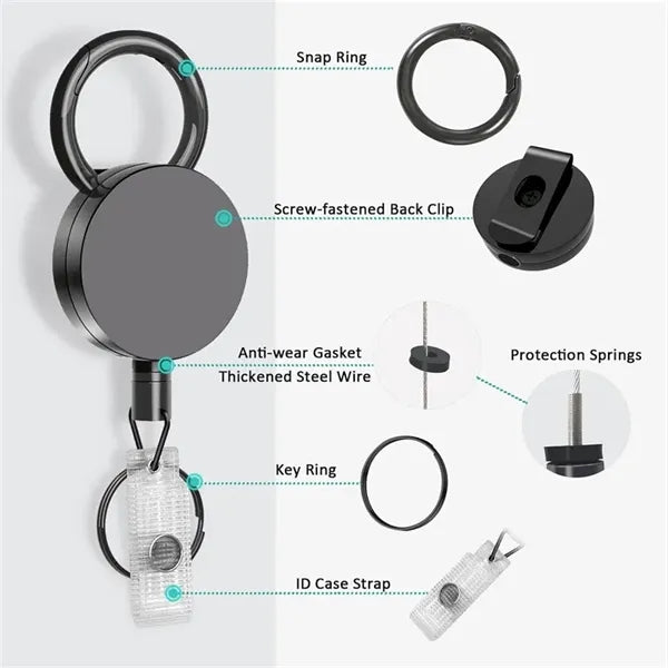 Metal Retractable Badge Holder Reel