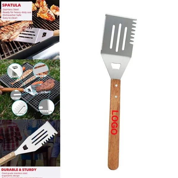 Wooden Barbecue Stainless Steel Spatula