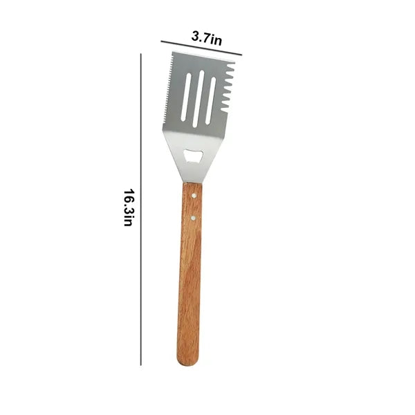 Wooden Barbecue Stainless Steel Spatula