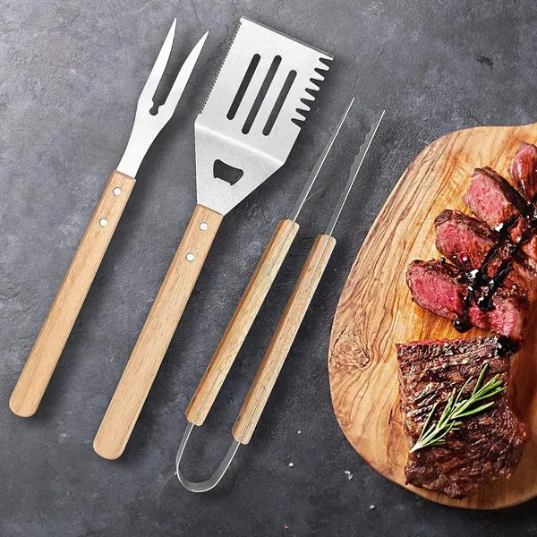 Wooden Barbecue Stainless Steel Spatula