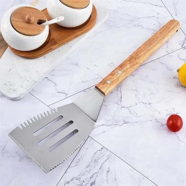 Wooden Barbecue Stainless Steel Spatula
