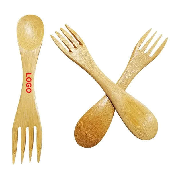 Bamboo double-ended spoon fork