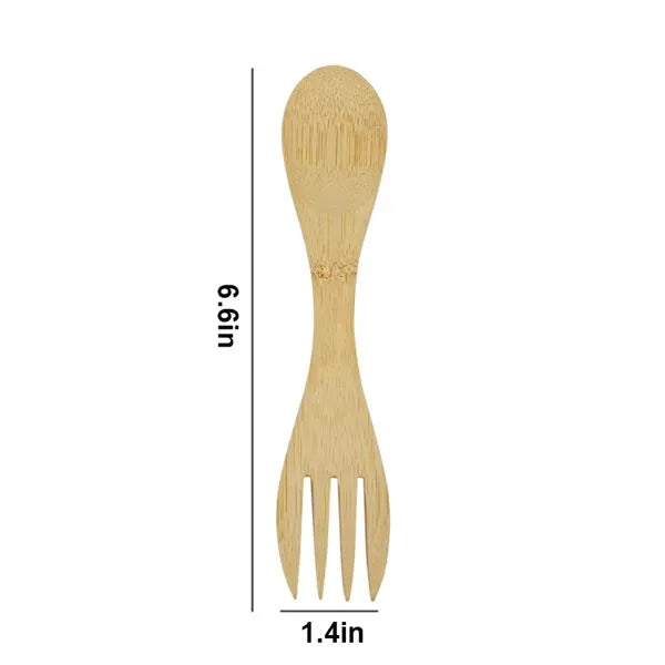 Bamboo double-ended spoon fork