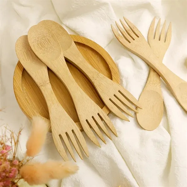 Bamboo double-ended spoon fork