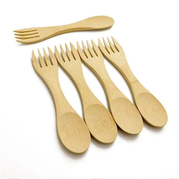 Bamboo double-ended spoon fork