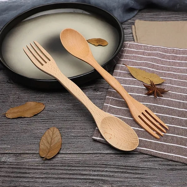 Bamboo double-ended spoon fork