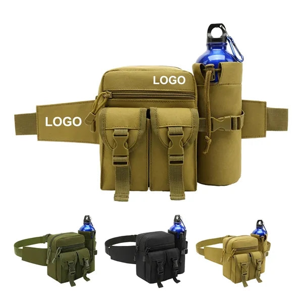 Waterproof Oxford Tactical Waist Bag With Bottle Holder