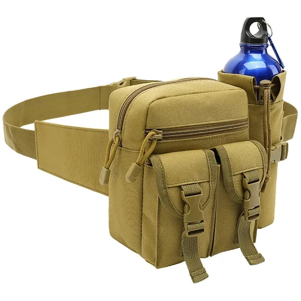 Waterproof Oxford Tactical Waist Bag With Bottle Holder