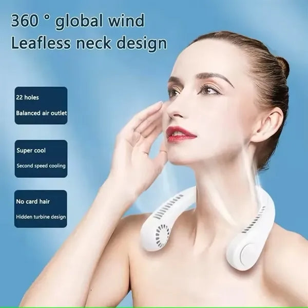 2000mAh Portable Air Cooler Hanging Wireless Neck Fan