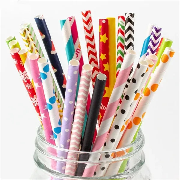 Colored Biodegradable Paper Drinking Straw
