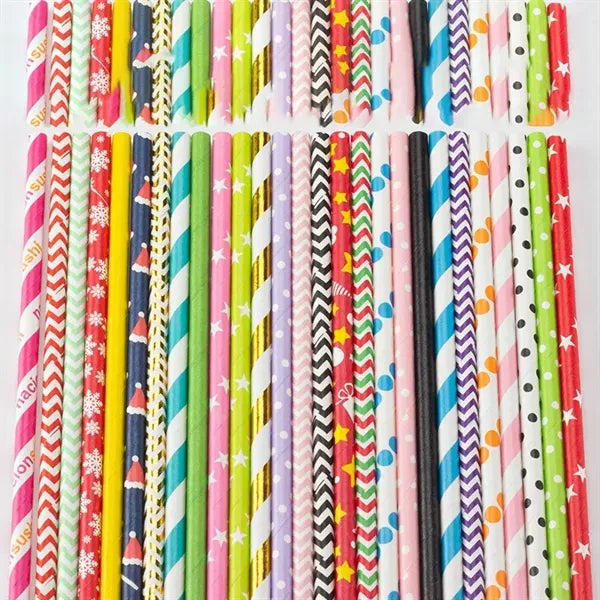 Colored Biodegradable Paper Drinking Straw