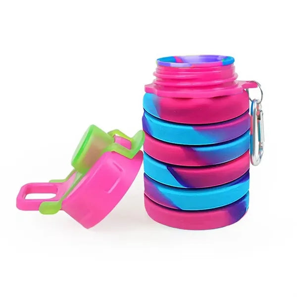 17 oz Collapsible Silicone Water Bottle with Carabiner