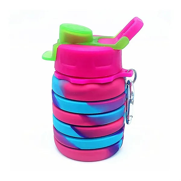 17 oz Collapsible Silicone Water Bottle with Carabiner