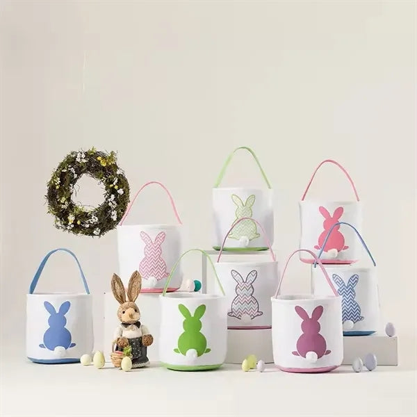 Easter Eggs Bunny Baskets Tote Bags For Kids Gift