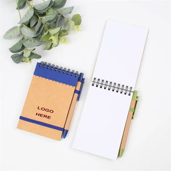 Jotter with Pen Set Recycled Paper,Minimalist