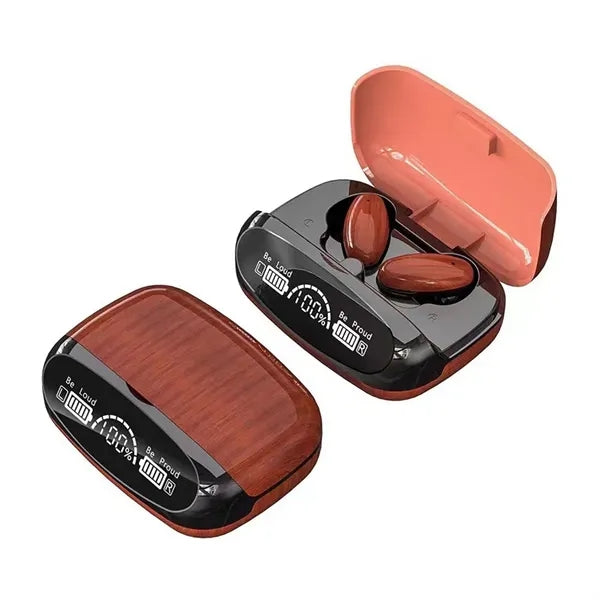 TWS Wood Grain Wireless Earbuds