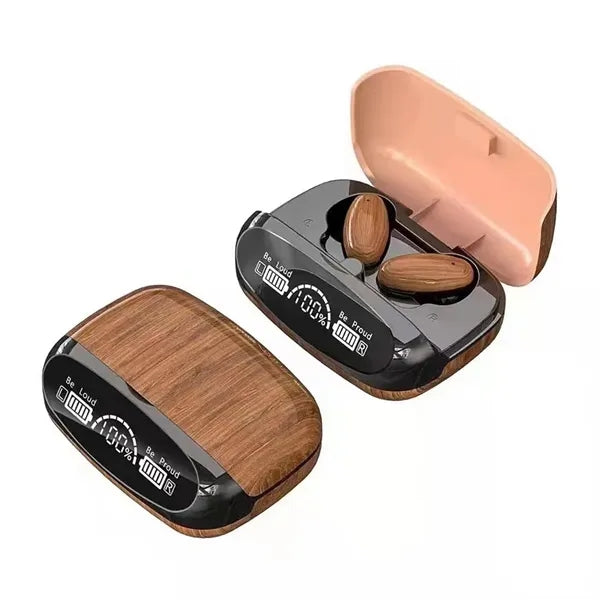 TWS Wood Grain Wireless Earbuds