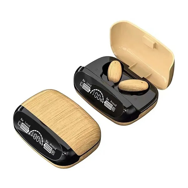 TWS Wood Grain Wireless Earbuds