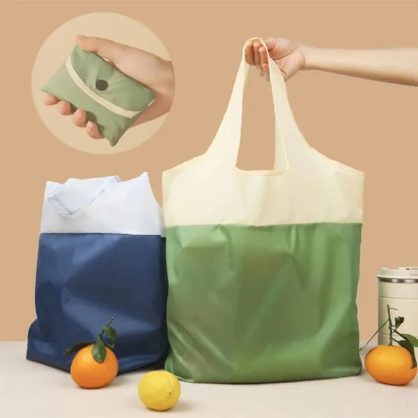 Two Tone Folding Grocery Bag W/ Pouch