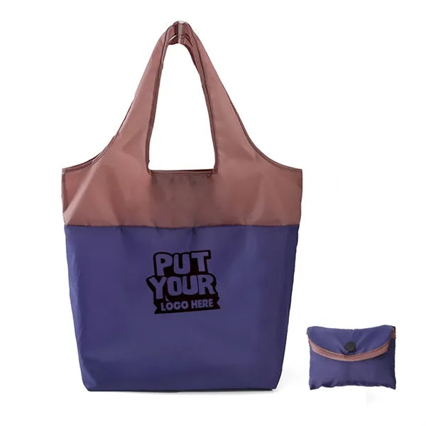 Two Tone Folding Grocery Bag W/ Pouch