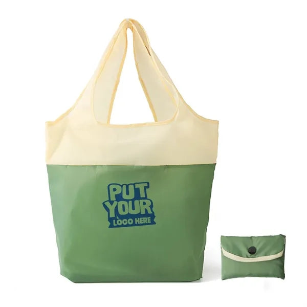 Two Tone Folding Grocery Bag W/ Pouch