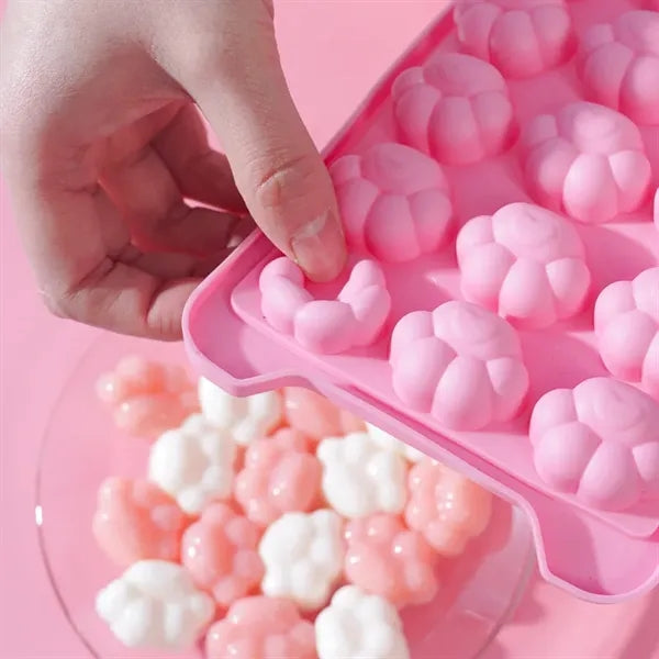 Cute Cat Paw Silicon Ice Cube Tray With Lid