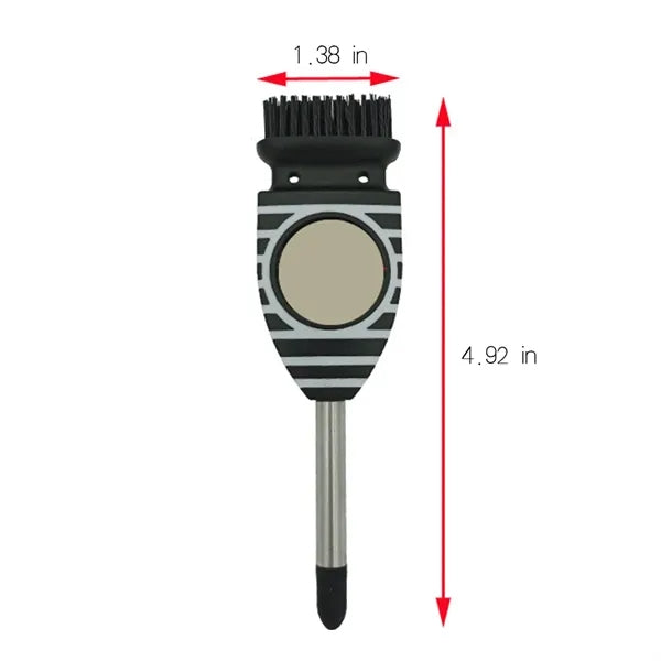 3-In-1 Golf Club Brush Groove Cleaner W/ Magnetic Ball Mark