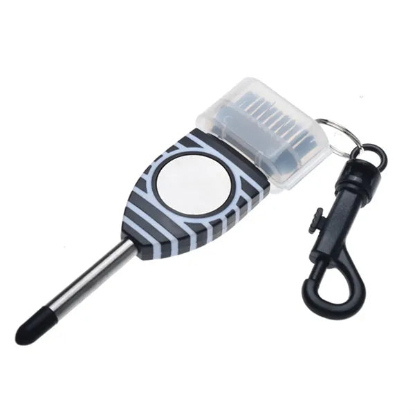 3-In-1 Golf Club Brush Groove Cleaner W/ Magnetic Ball Mark