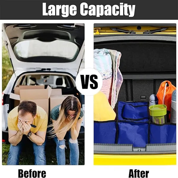 Car Trunk Foldable Organizer Mesh Storage Pockets Thermal