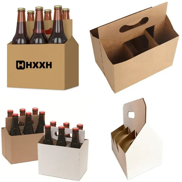 Kraft Cardboard Bottle Holder Carrier