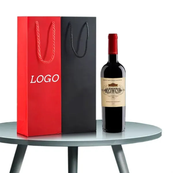 250g Craft Paper Single/Double Wine Tote Bag with Handles