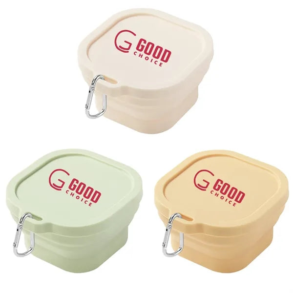 Collapsible Silicone Camping Bowl With Lid
