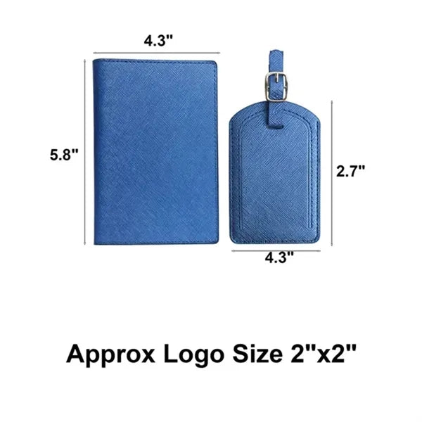 PU Leather Passport Covers Holder Luggage Tag Card Protector