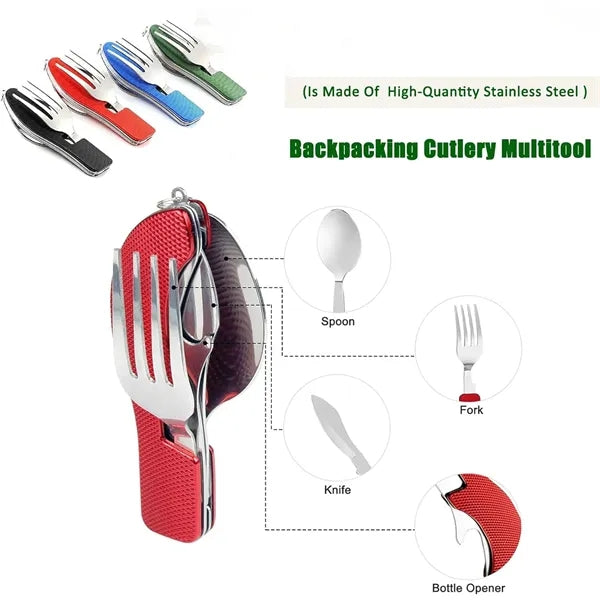 Folding Camping Utensils Cutlery Set