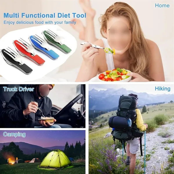 Folding Camping Utensils Cutlery Set