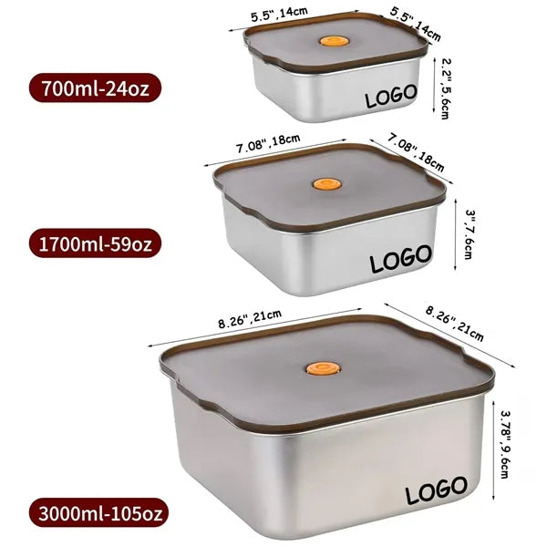 Stainless steel food storage containers