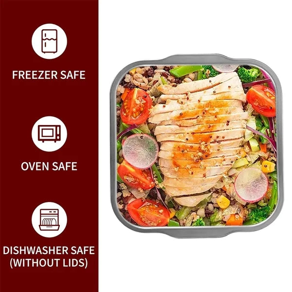 Stainless steel food storage containers