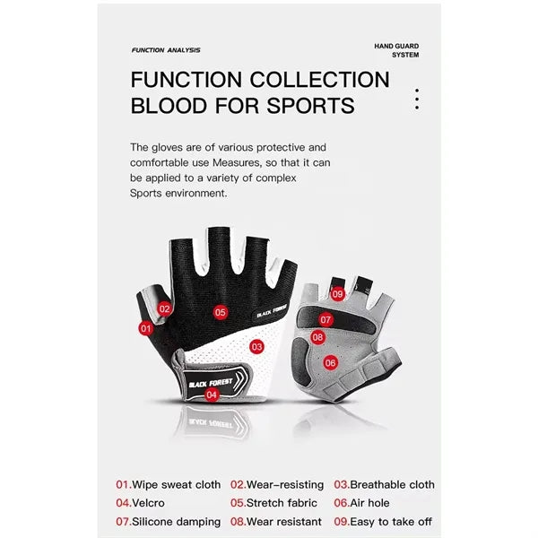 Mountain bike half finger anti-skid gloves