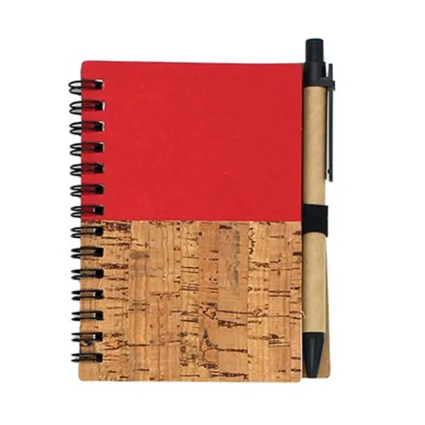 Wood Grain Spiral Notepad with Pen