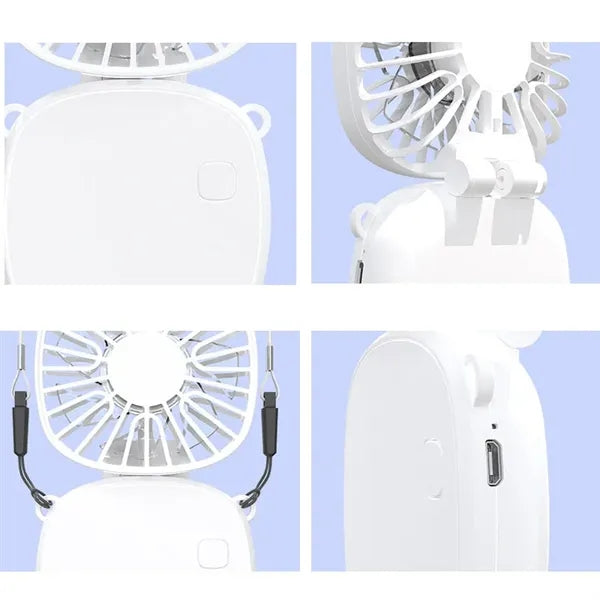 ABS Mini Quiet Handheld Personal Foldable USB Neck Fan