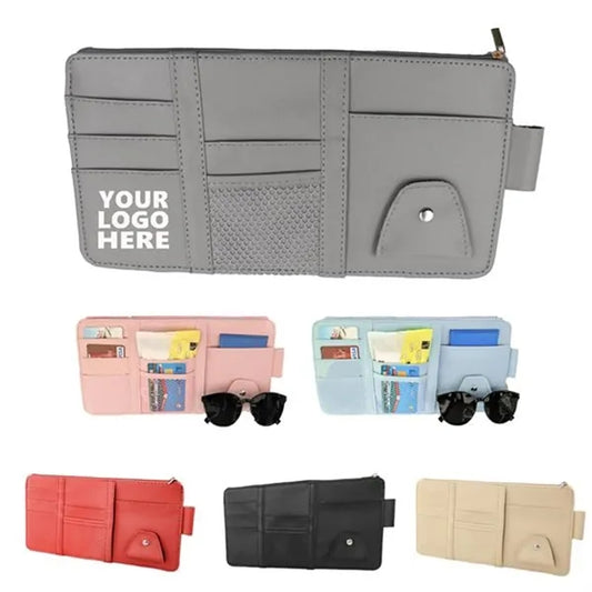 Leather Car Sun Visor Pouch Storage Pocket