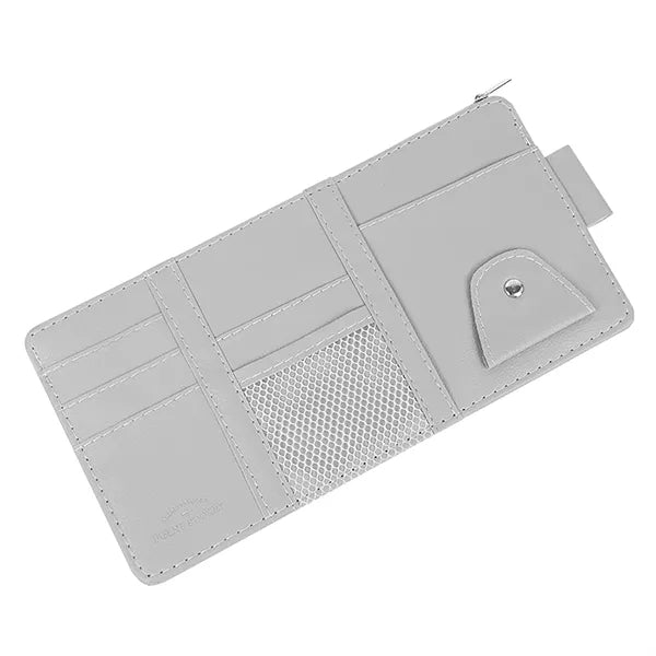 Leather Car Sun Visor Pouch Storage Pocket