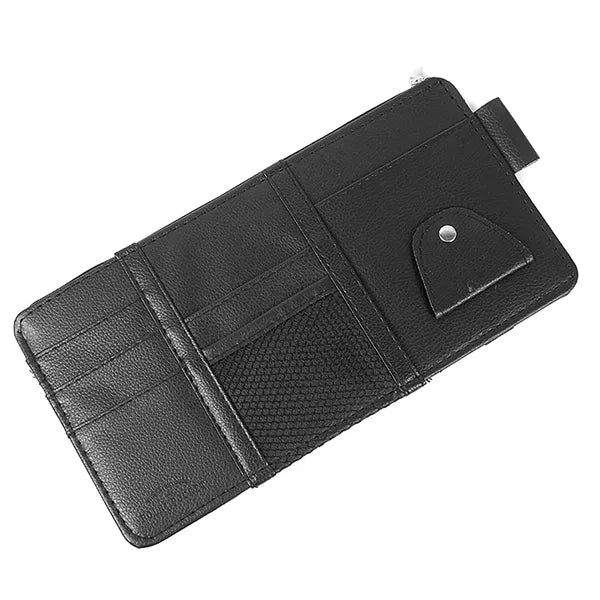 Leather Car Sun Visor Pouch Storage Pocket