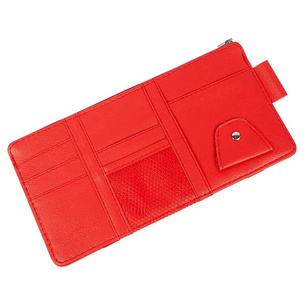 Leather Car Sun Visor Pouch Storage Pocket