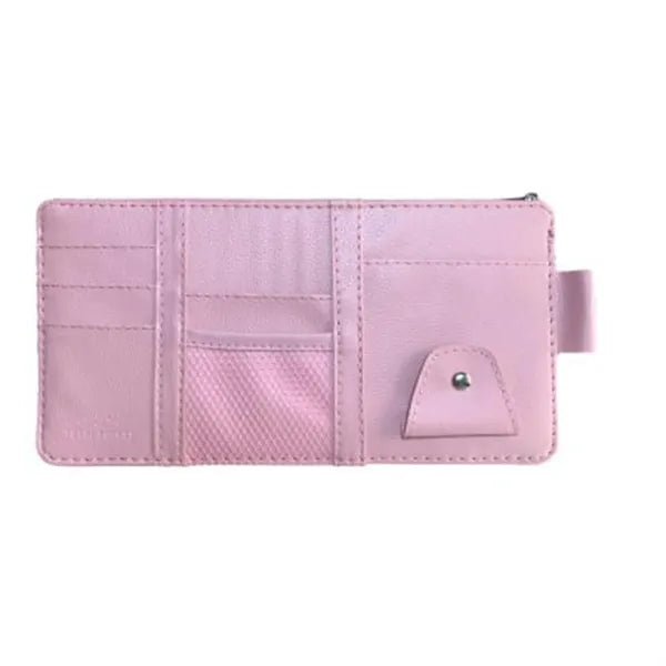 Leather Car Sun Visor Pouch Storage Pocket