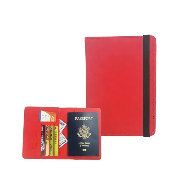 RFID Premium Leather Passport Holder Covers Case