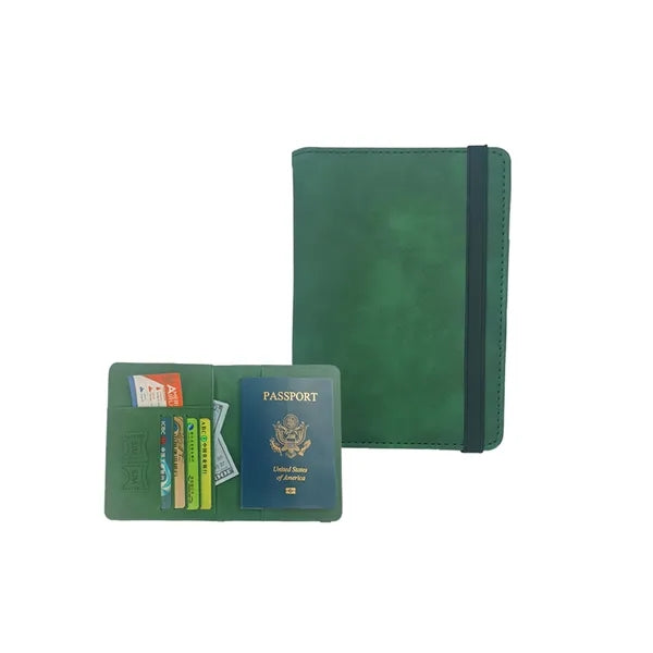 RFID Premium Leather Passport Holder Covers Case