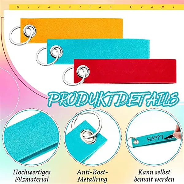 Full Color Dye-Sublimated Felt Wrist Keychain